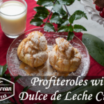 profiteroles with dulce de leche cream