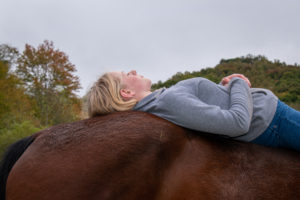 Sadie on her overstuffed horse.