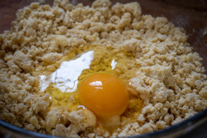 add the egg to the Einkorn crust