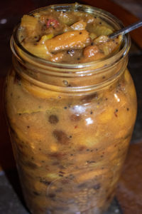 peach chutney fermenting