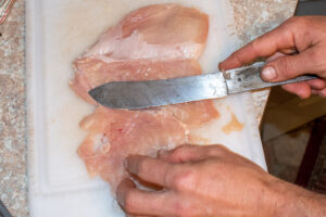 feathering chicken breast